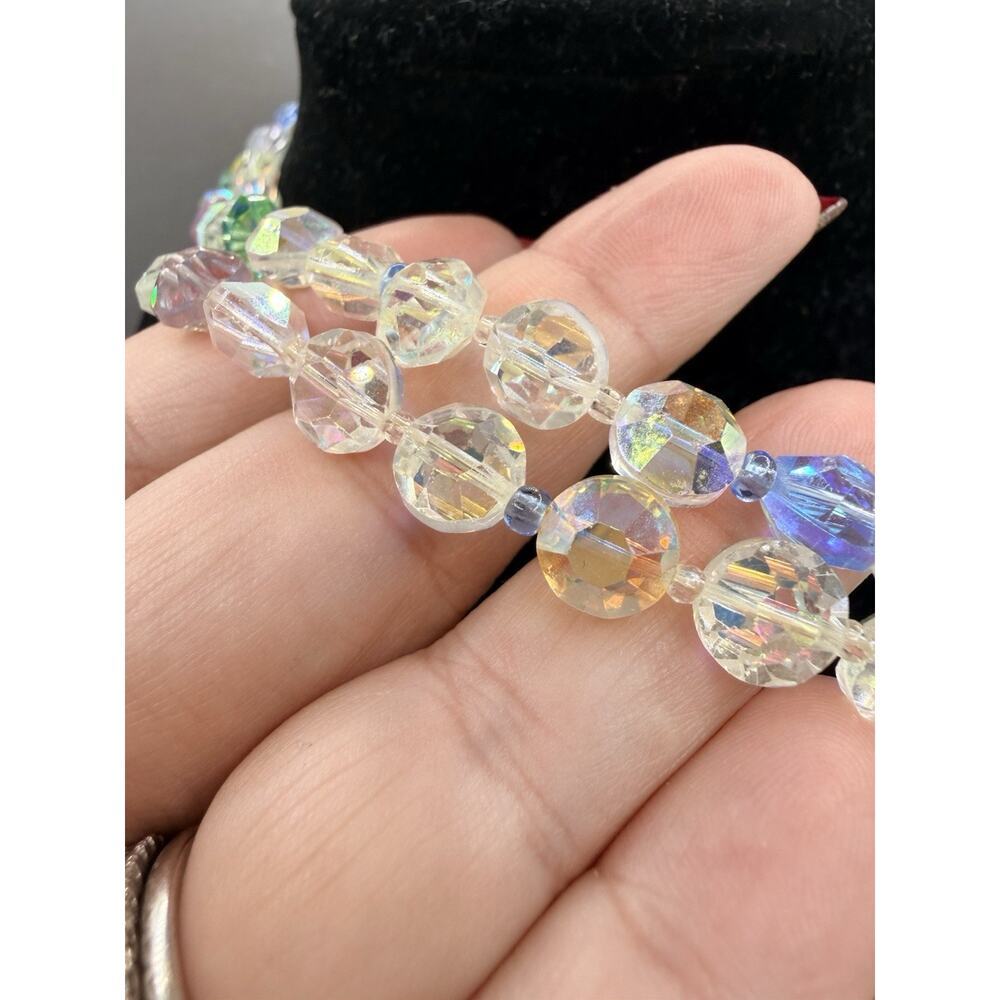 Vintage AB Glass Uranium Single Strand 24" pull over see pics old hollywood - Picture 8 of 8